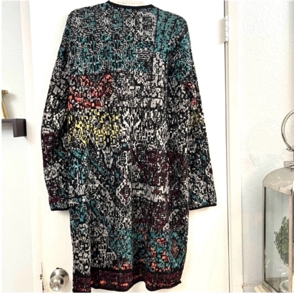 J. Jill Duster Button Front Multicolor Patterned … - image 4